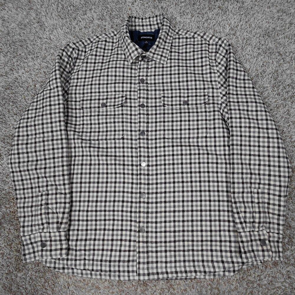 NEW Bonobos Jacket Mens XL Plaid Quilt Lined Shacket Snap Button Pockets